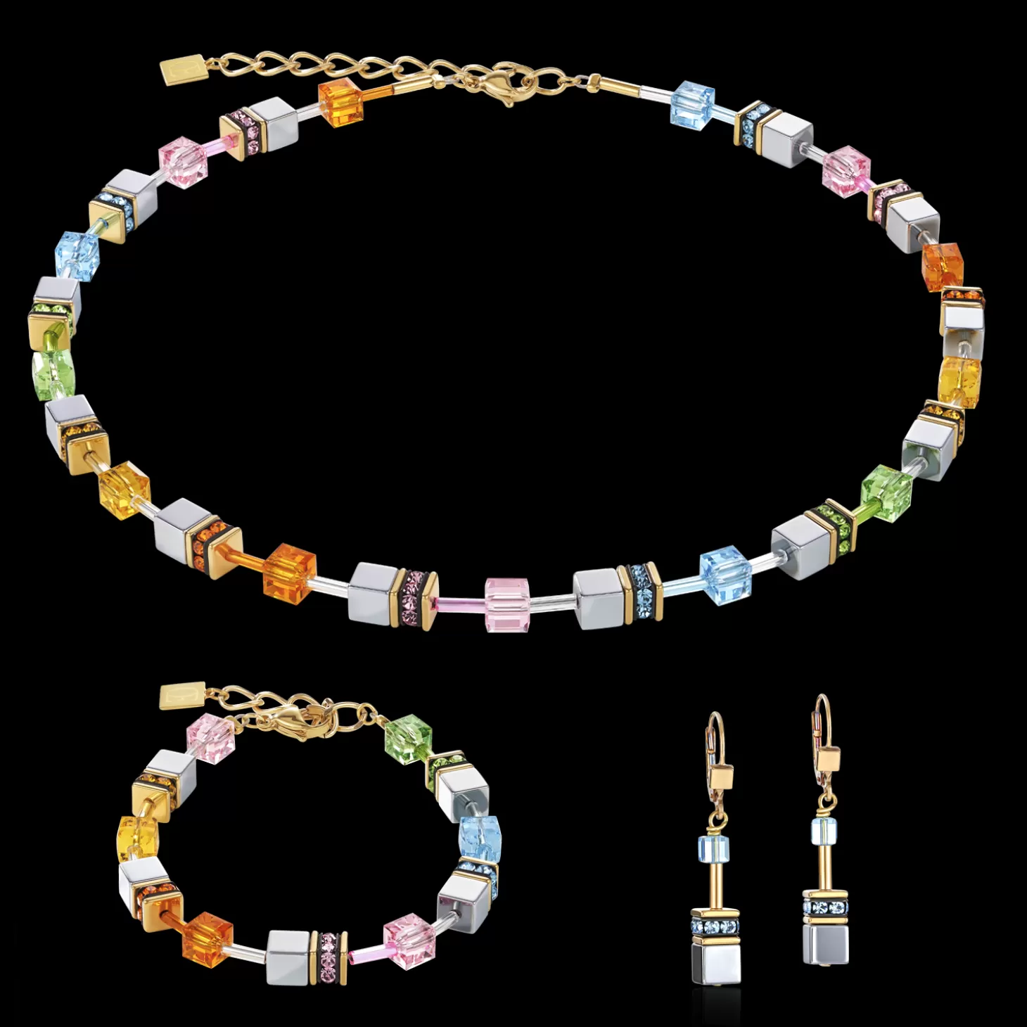 COEUR DE LION Geocube® Earrings Multicolour Pastel